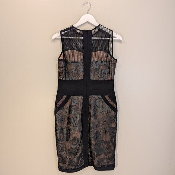 Frank Lyman Design Dress Black Bodycon Edgy Mob Wife LBD Sleek Luxe - Size 10 - Picture 2 of 7